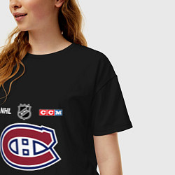 Футболка оверсайз женская Монреаль Канадиенс - НХЛ команда, цвет: черный — фото 2