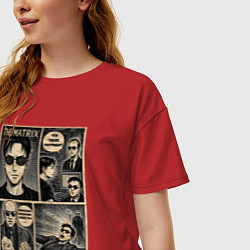 Футболка оверсайз женская The matrix, цвет: красный — фото 2