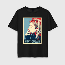 Футболка оверсайз женская Kurt Cobain - Nirvana, цвет: черный