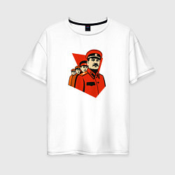 Женская футболка оверсайз За Родину - за Сталина