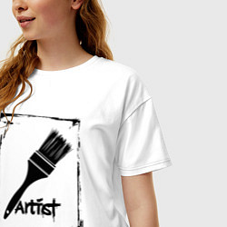 Футболка оверсайз женская Кисть художника, цвет: белый — фото 2
