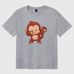 Женская футболка оверсайз Dabbing monkey