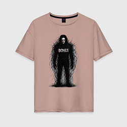 Футболка оверсайз женская Bones horror style, цвет: пыльно-розовый