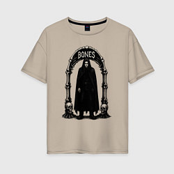 Футболка оверсайз женская Bones в арке из костей, цвет: миндальный