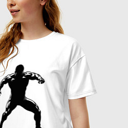 Футболка оверсайз женская Мускулистый рестлер, цвет: белый — фото 2