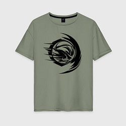 Женская футболка оверсайз Волейбольный мяч вихревой удар