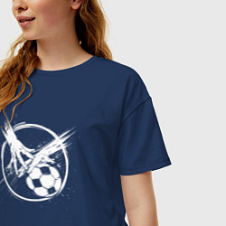 Футболка оверсайз женская Рука и мяч для гандбола, цвет: тёмно-синий — фото 2