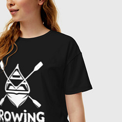 Футболка оверсайз женская Гребля граффити, цвет: черный — фото 2