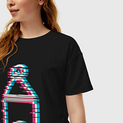 Футболка оверсайз женская Символы - игра в кальмара, цвет: черный — фото 2