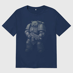 Женская футболка оверсайз Мишка космодесантник