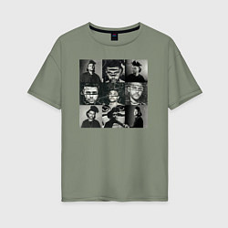 Футболка оверсайз женская The weeknd фотографии, цвет: авокадо