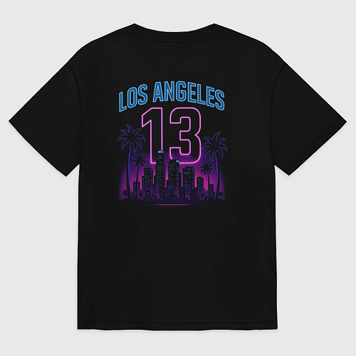 Женская футболка оверсайз Los Aneles 13 / Черный – фото 2