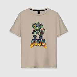 Женская футболка оверсайз Doom солдат марса