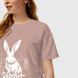 Футболка оверсайз женская Городской кролик, цвет: пыльно-розовый — фото 2
