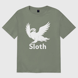 Футболка оверсайз женская Летящий ленивец, цвет: авокадо