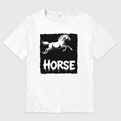 Женская футболка оверсайз Лошадь в прыжке