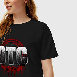 Футболка оверсайз женская Roman Reigns otc wwe logo, цвет: черный — фото 2