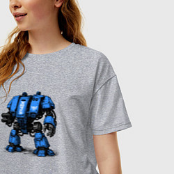 Футболка оверсайз женская Боевая шагающая машина Дредноут, цвет: меланж — фото 2