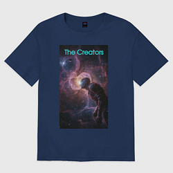 Футболка оверсайз женская The Creators - space giant, цвет: тёмно-синий