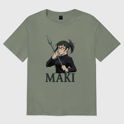 Футболка оверсайз женская Maki Магическая Битва, цвет: авокадо