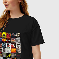 Футболка оверсайз женская Metallica - обложки, цвет: черный — фото 2