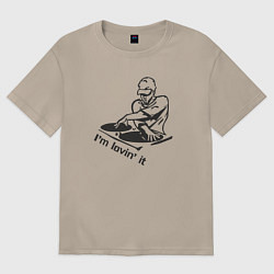 Футболка оверсайз женская Люблю диджеинг, цвет: миндальный