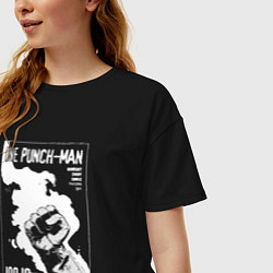 Футболка оверсайз женская Ванпанчмен, цвет: черный — фото 2