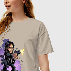 Футболка оверсайз женская Джон Уик, цвет: миндальный — фото 2