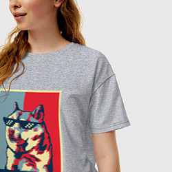 Футболка оверсайз женская Night dogs: поп-арт, цвет: меланж — фото 2