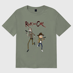 Футболка оверсайз женская Рик и Карл, цвет: авокадо