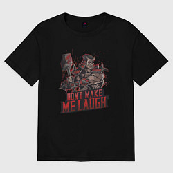 Футболка оверсайз женская Шао Кан не заставляй меня смеяться, цвет: черный