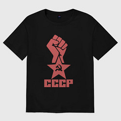 Футболка оверсайз женская Сила СССР, цвет: черный