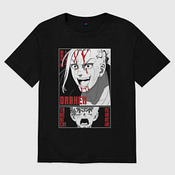 Футболка оверсайз женская Токийские мстители Дракен и Такимичи, цвет: черный