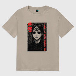 Женская футболка оверсайз Девушка с третьим глазом