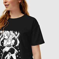 Футболка оверсайз женская Frieren - poster, цвет: черный — фото 2
