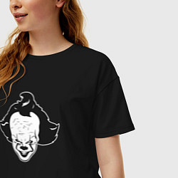Футболка оверсайз женская Лицо Пеннивайза, цвет: черный — фото 2