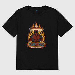 Футболка оверсайз женская Deadpool chimichangas, цвет: черный