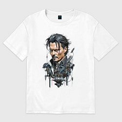 Женская футболка оверсайз Cyborg Johnny Depp