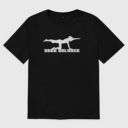 Футболка оверсайз женская Искать баланс, цвет: черный