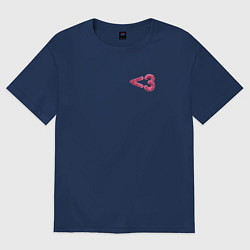 Футболка оверсайз женская Меньше трёх, цвет: тёмно-синий