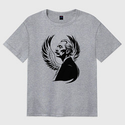 Футболка оверсайз женская Сальвадор Дали и крылья, цвет: меланж