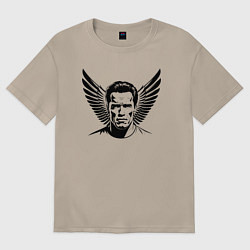 Женская футболка оверсайз Портрет Арнольд Шварценеггер с крыльями