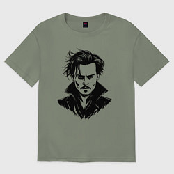 Женская футболка оверсайз Аниме портрет Джонни Деппа