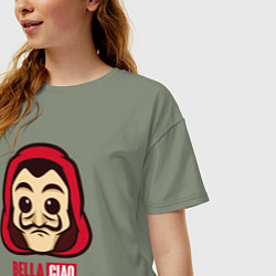 Футболка оверсайз женская Bella ciao man, цвет: авокадо — фото 2