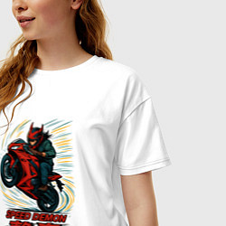 Футболка оверсайз женская Speed demon, цвет: белый — фото 2