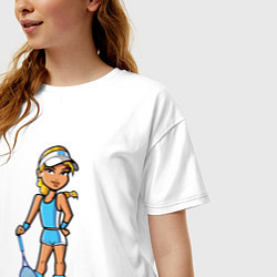 Футболка оверсайз женская Блондинка теннисистка, цвет: белый — фото 2