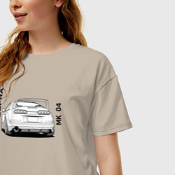 Футболка оверсайз женская Toyota Supra - MK4, цвет: миндальный — фото 2