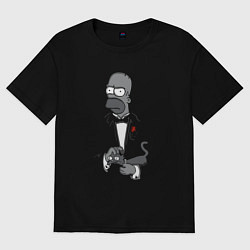 Футболка оверсайз женская Homer godfather, цвет: черный