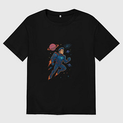 Женская футболка оверсайз Космический супергерой из комиксов
