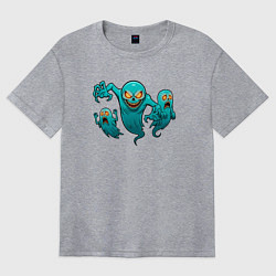 Футболка оверсайз женская Призрачное трио, цвет: меланж